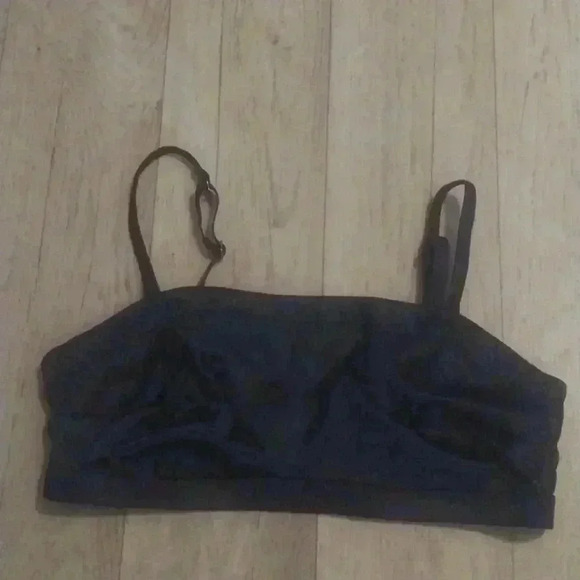 Aerie Bandeau Bra Women's Large Navy Blue Stretch WireChicoless Adjustable Strap - Picture 2 of 5
